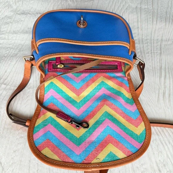 Dooney & Bourke Blue Crossbody Leather Bag - Picture 3 of 6